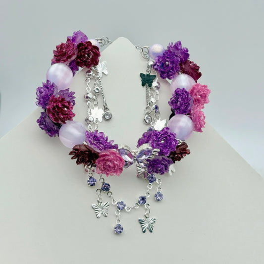 [R07]雲間の花束ストリングビーズソフトゴムフラワー（レジン / プラスチック；50ml）