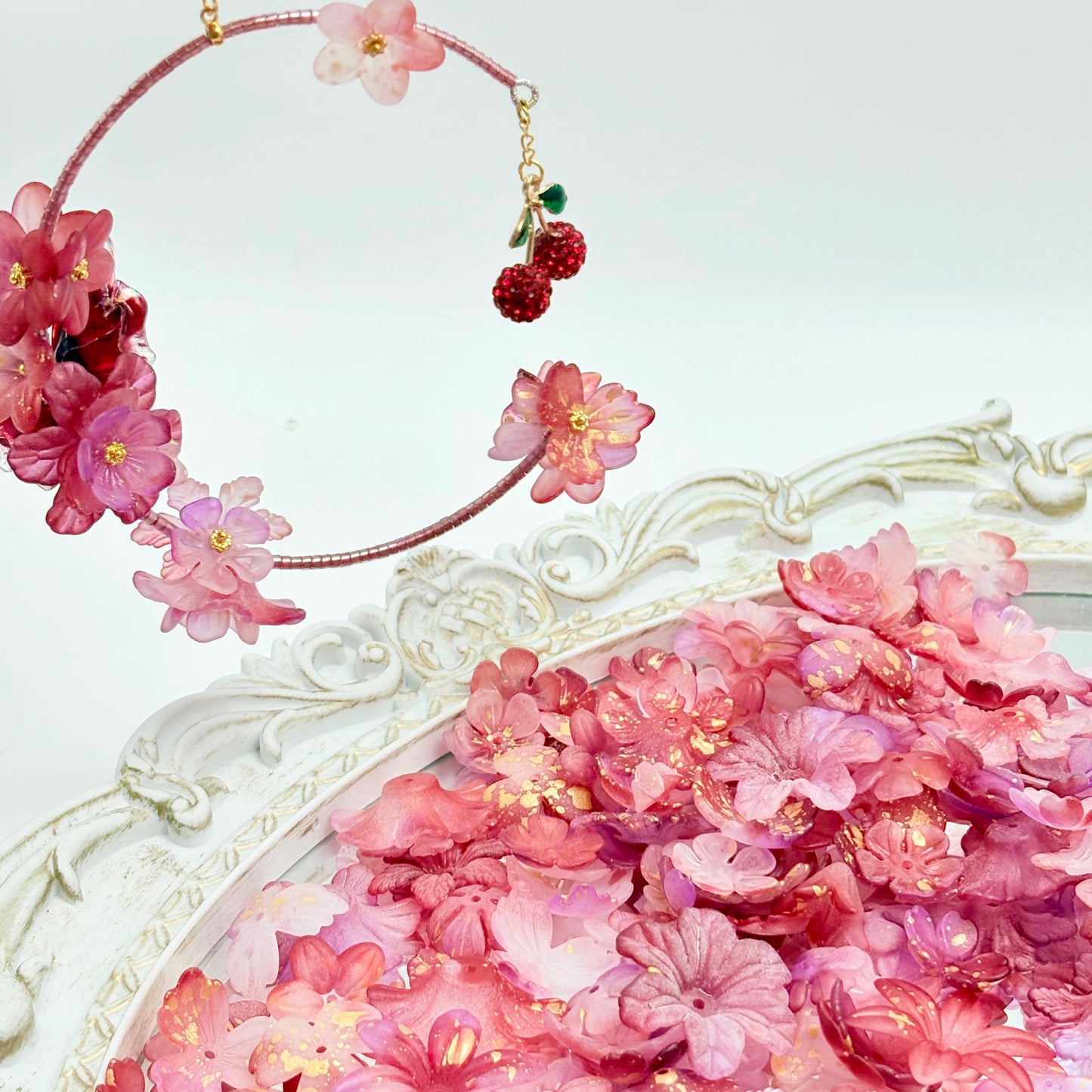 [R21]花韵の織珠・花型プラスチック串珠ミックス（50ML/100ml）