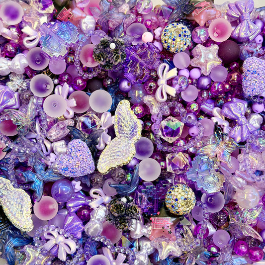 [Super03]花の波紋スルーホールミックスビーズ（アクリル / レジン / 木製 多サイズ多形状 ）