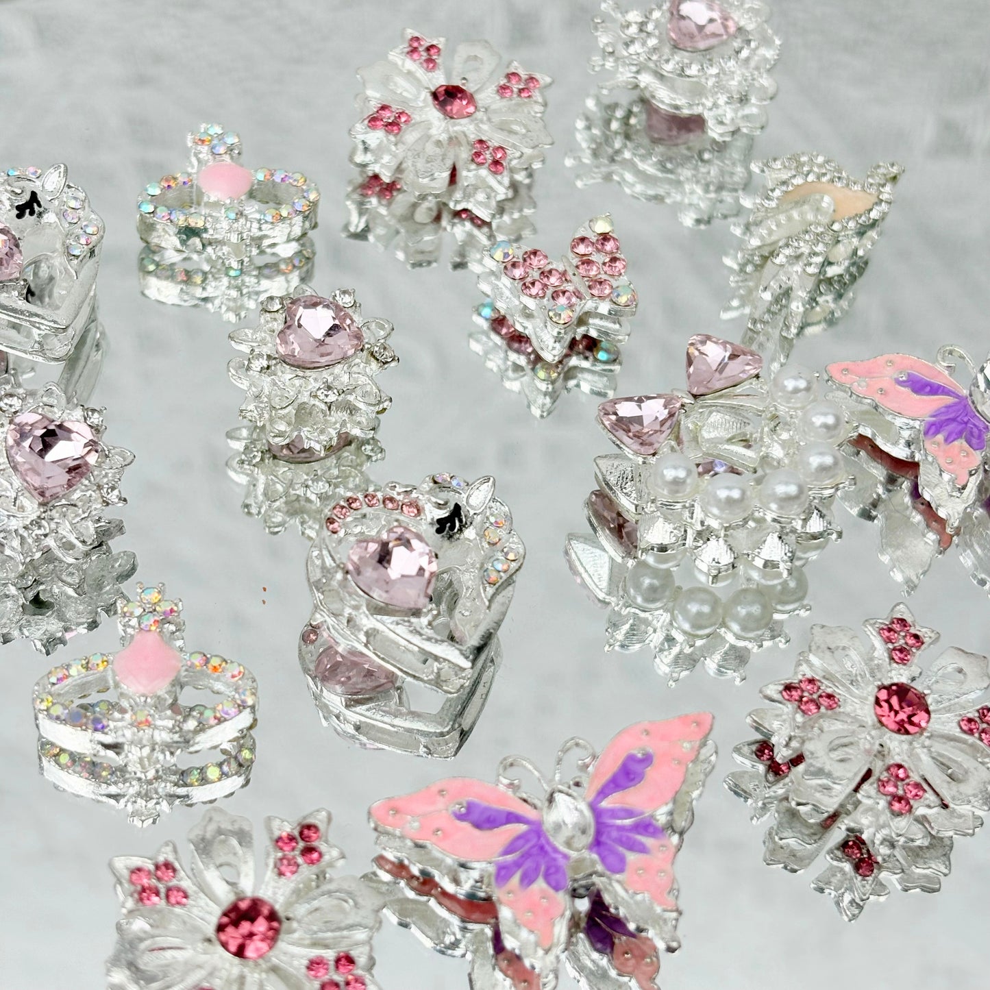 [T25]星芒の柔簇・多形态合金串珠デコレーション（異形状ミックス、5 個 / 10 個）