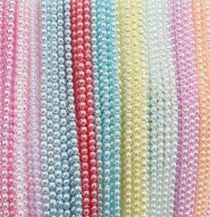 [開封] NEW.8mm ガラスバブルビーズ DIY手芸アクセサリーパーツ