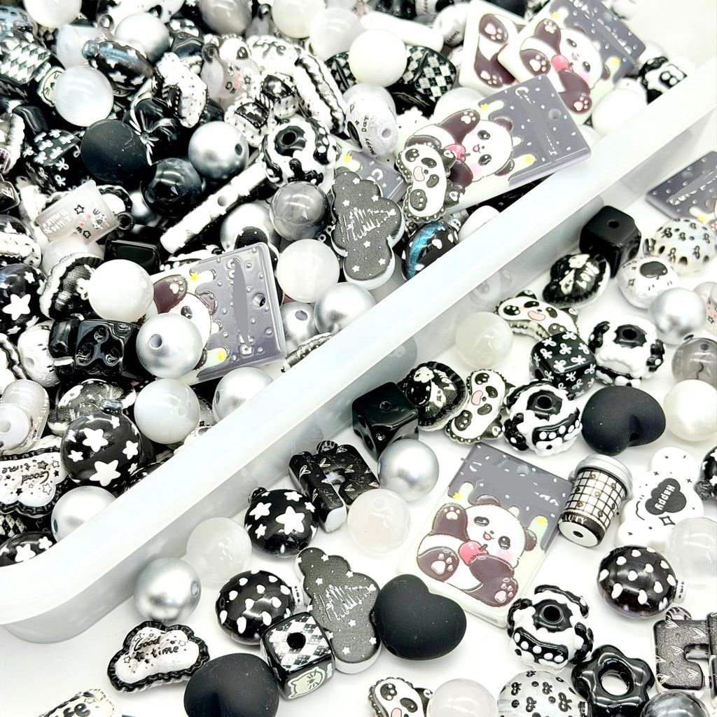 [開封]高品質 レジン & アクリルミックスビーズ 大粒メイン 100 種類以上