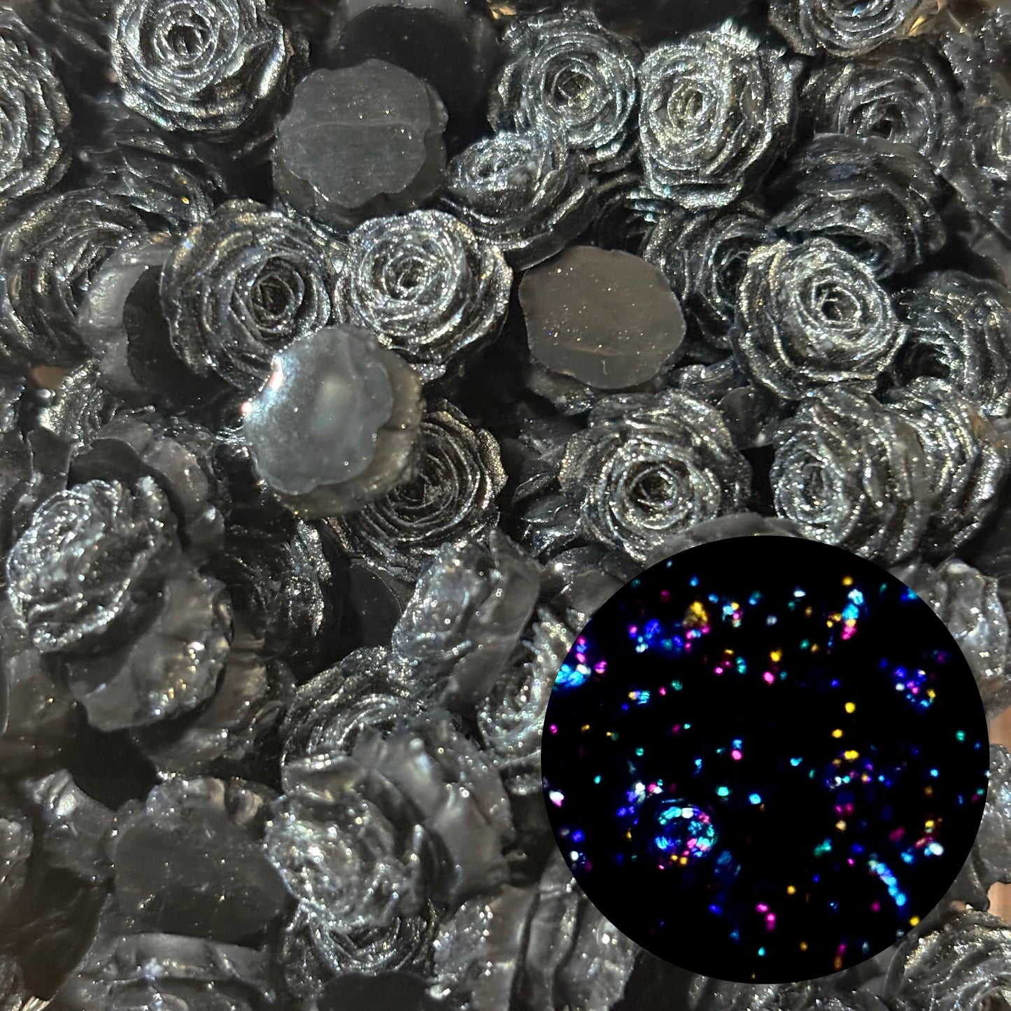 [R19]柔花の織韵・夜光光変プラスチック串珠ソフトゴム花（50ml/100ml）