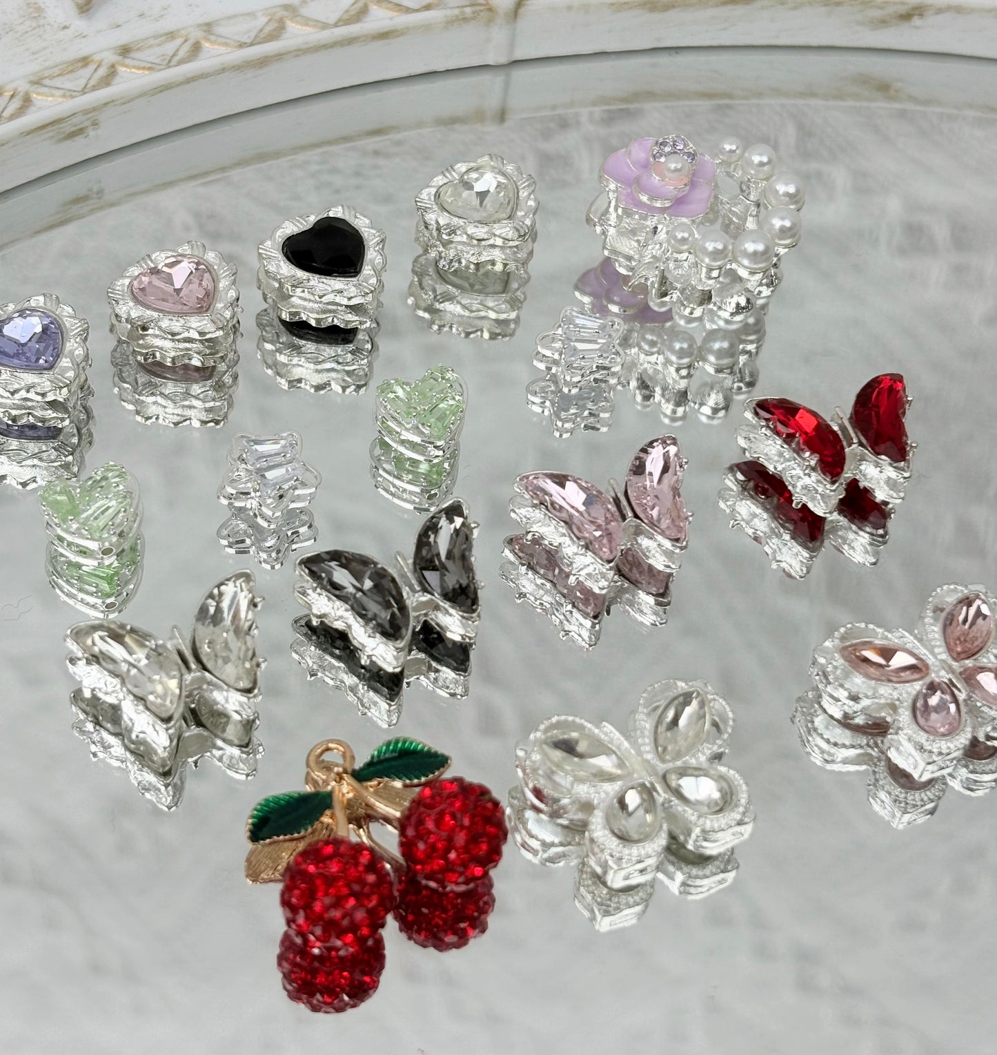 [T25]星芒の柔簇・多形态合金串珠デコレーション（異形状ミックス、5 個 / 10 個）