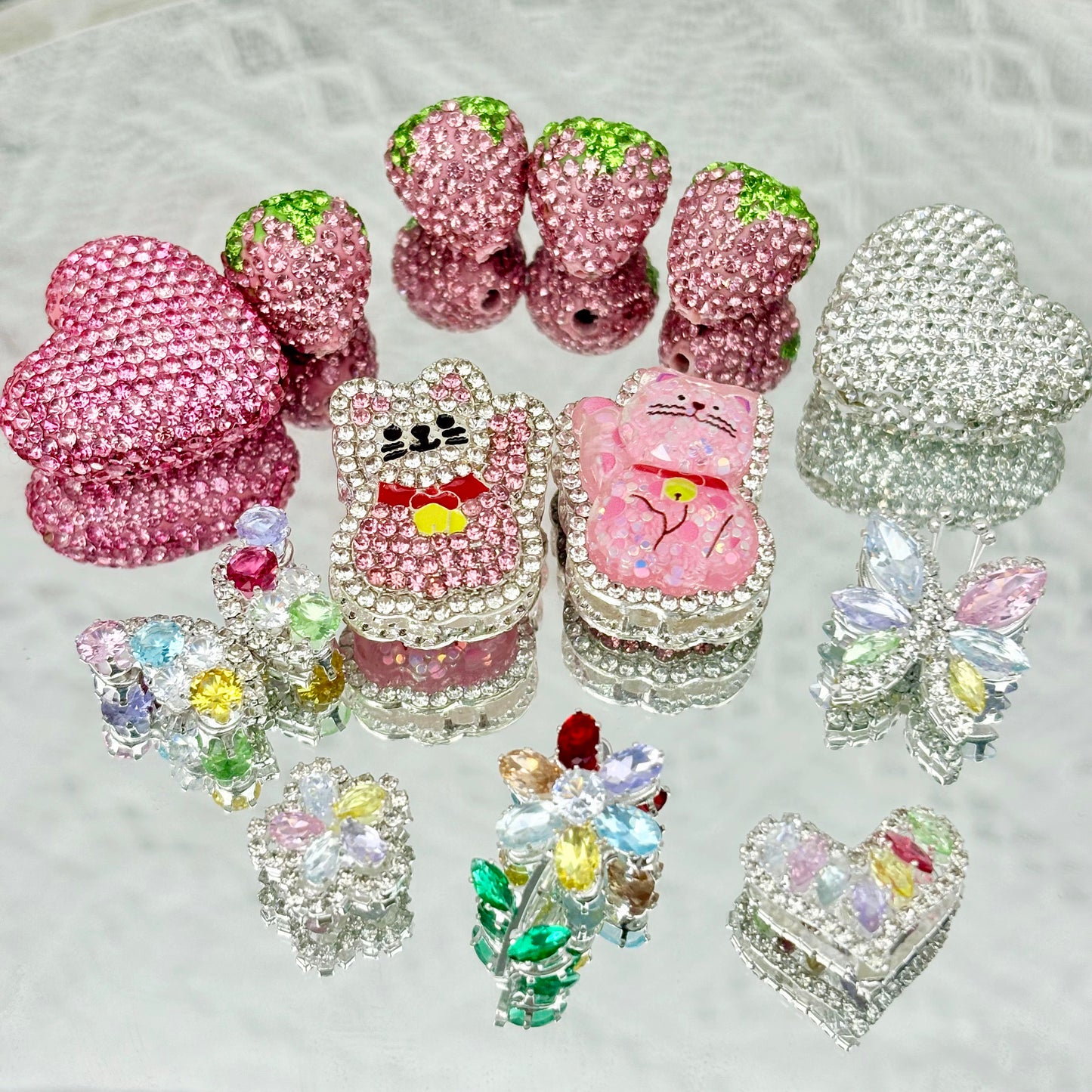 [T26]星綺の重綴・多通孔合金串珠デコレーション（異形状ミックス、2 個 / 4 個）