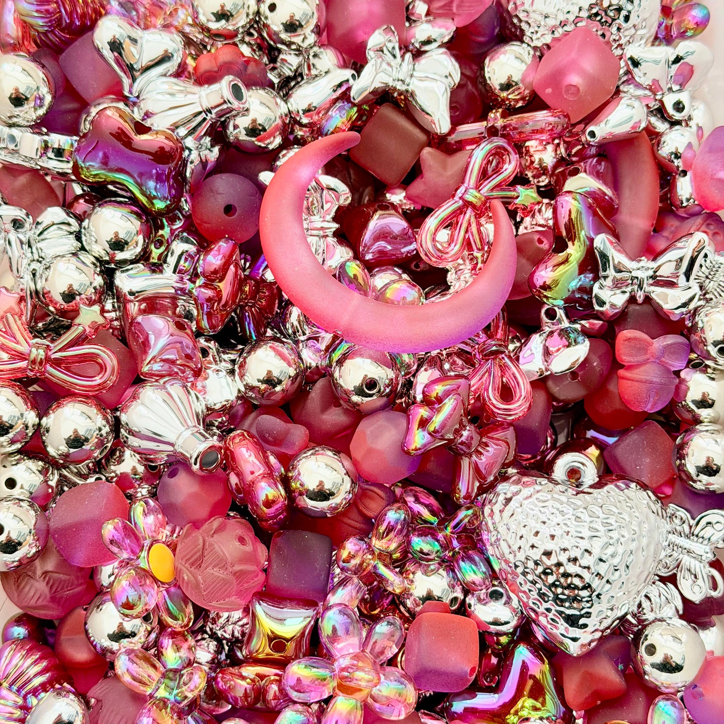 [Super01]星の綿毛ストランドビーズミックス（プラスチック / レジン / フロック 丸 + 異形珠 16-10mm ，100-600ml 六色選択）