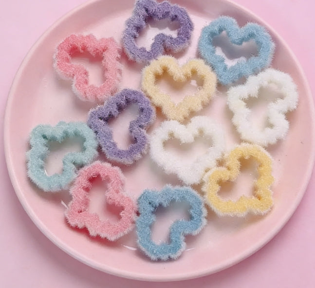 [A75]柔絨の織形・多形态植毛串珠ミックス（5 個 / 10 個 / 20 個）