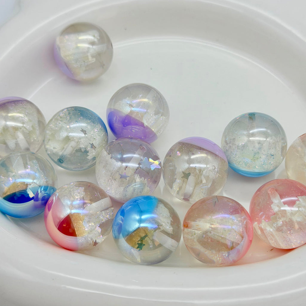[開封]NEW.上質レジンビーズ 16/20/24mm 通し穴・片穴混在