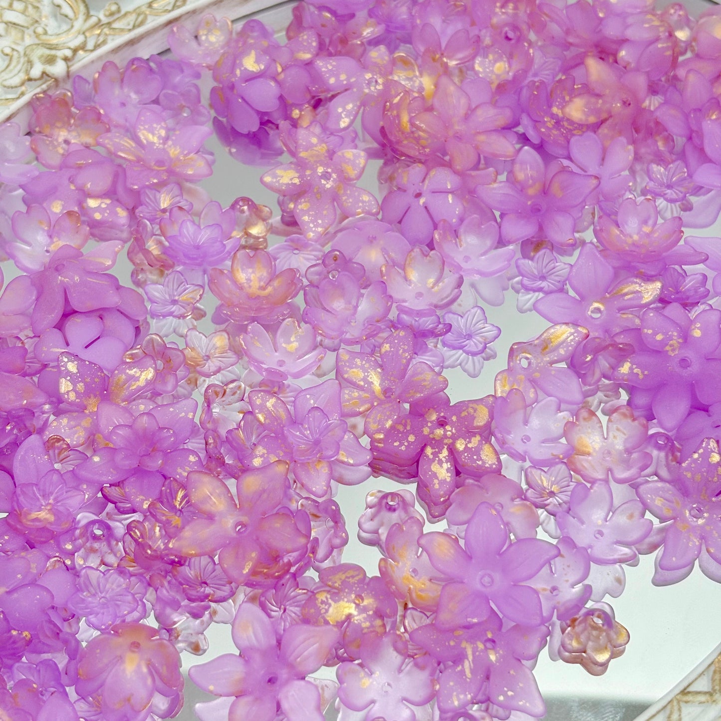 [R21]花韵の織珠・花型プラスチック串珠ミックス（50ML/100ml）