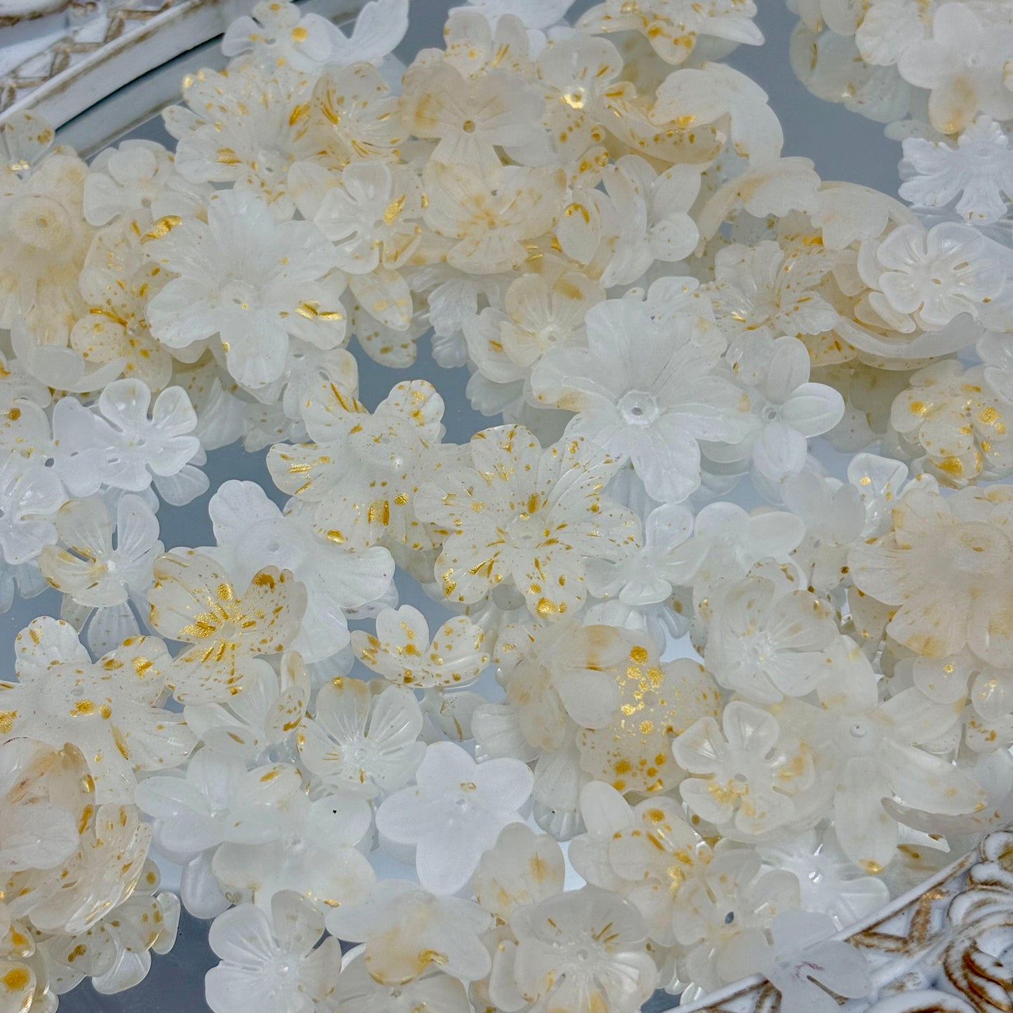 [R21]花韵の織珠・花型プラスチック串珠ミックス（50ML/100ml）