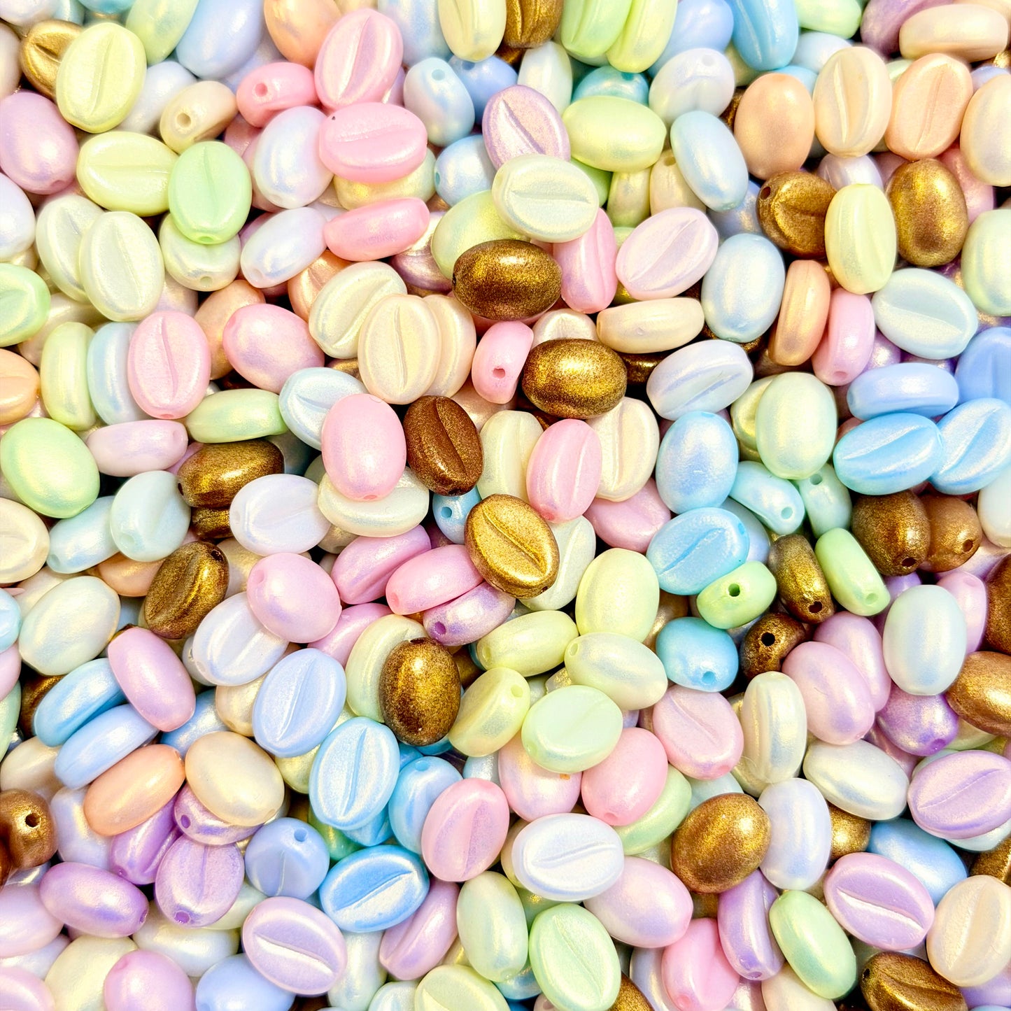 [Super03]花の波紋スルーホールミックスビーズ（アクリル / レジン / 木製 多サイズ多形状 ）