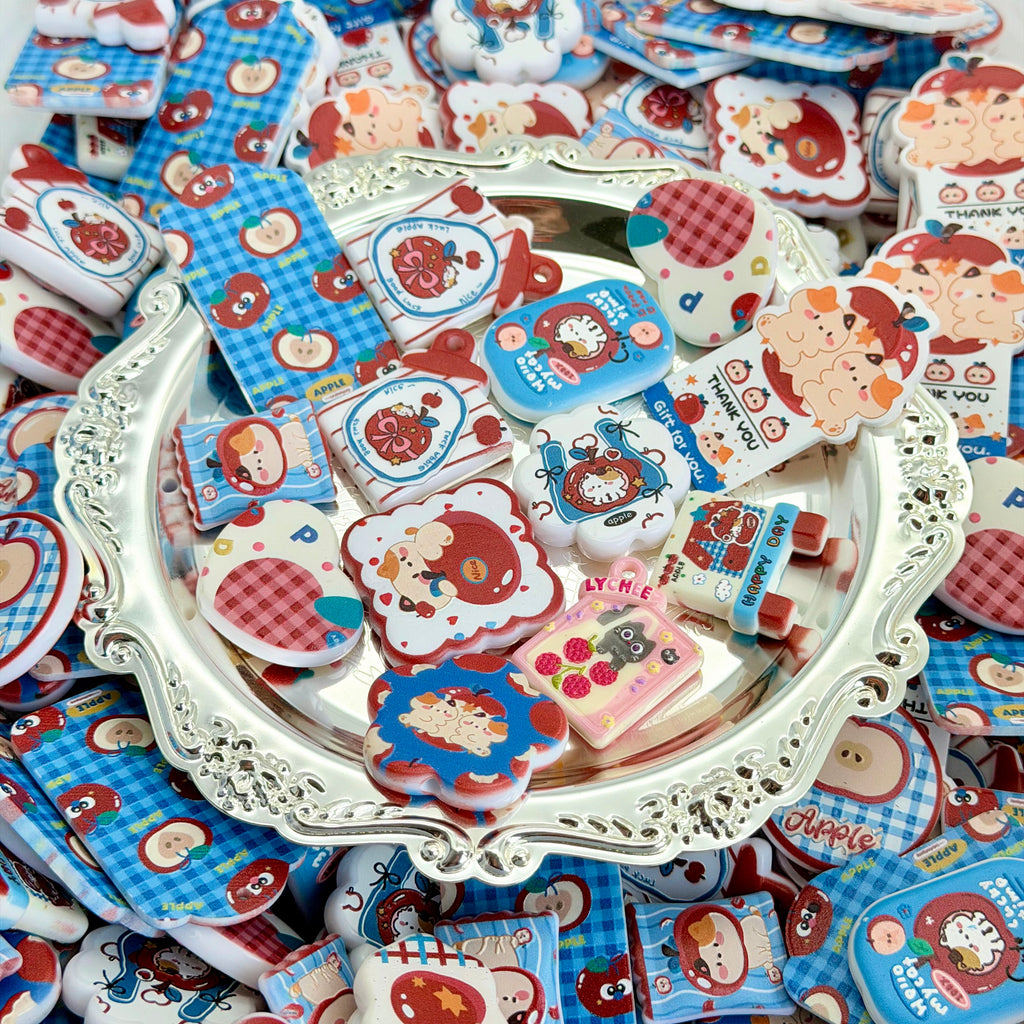 [開封]自由にビーズを組める可愛い DIY プレート オリジナルチャーム作り手芸素材