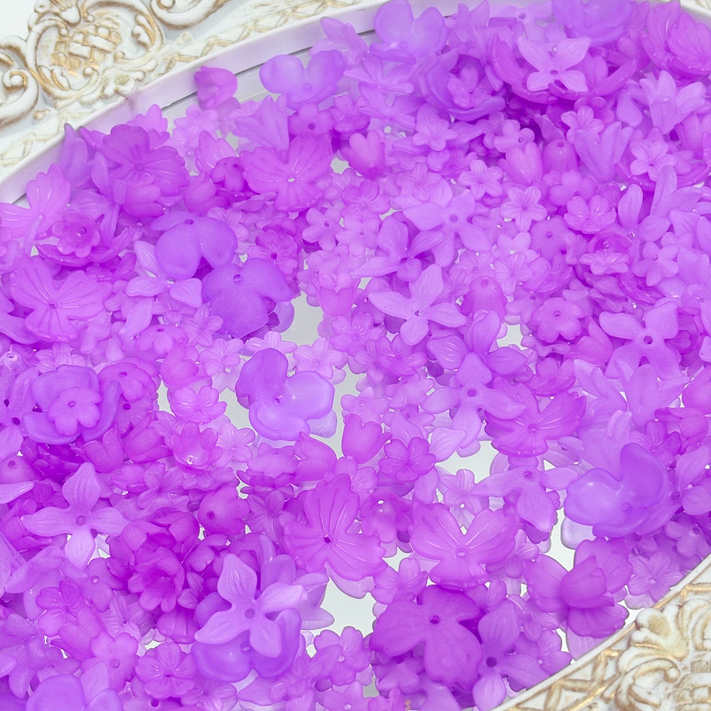 [R21]花韵の織珠・花型プラスチック串珠ミックス（50ML/100ml）