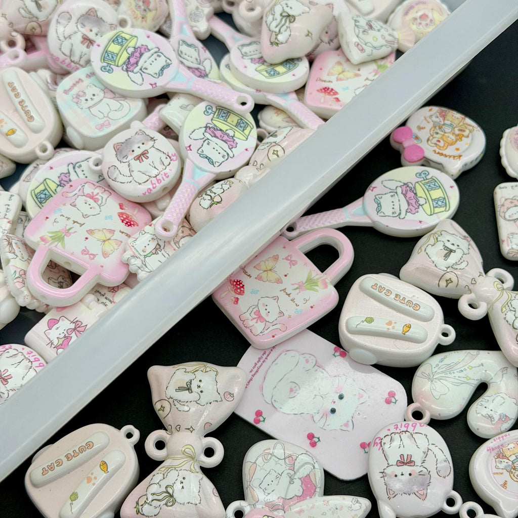[開封]高品質 レジン & アクリルミックスビーズ 大粒メイン 100 種類以上