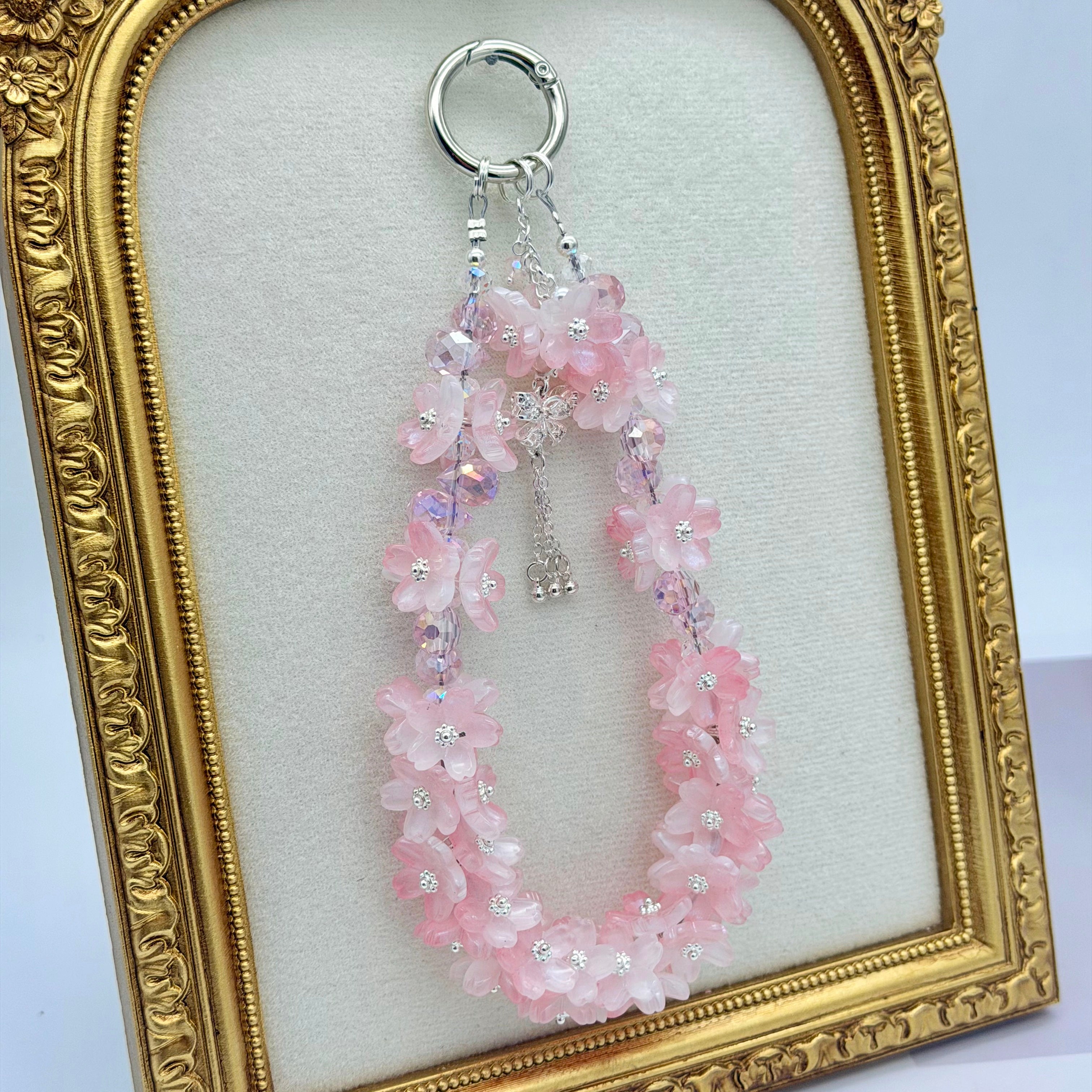 [開封] NEW高品質ガラス素材、華やか小桜モチーフ、約 10mm、ハンドメイド DIY 飾りパーツ