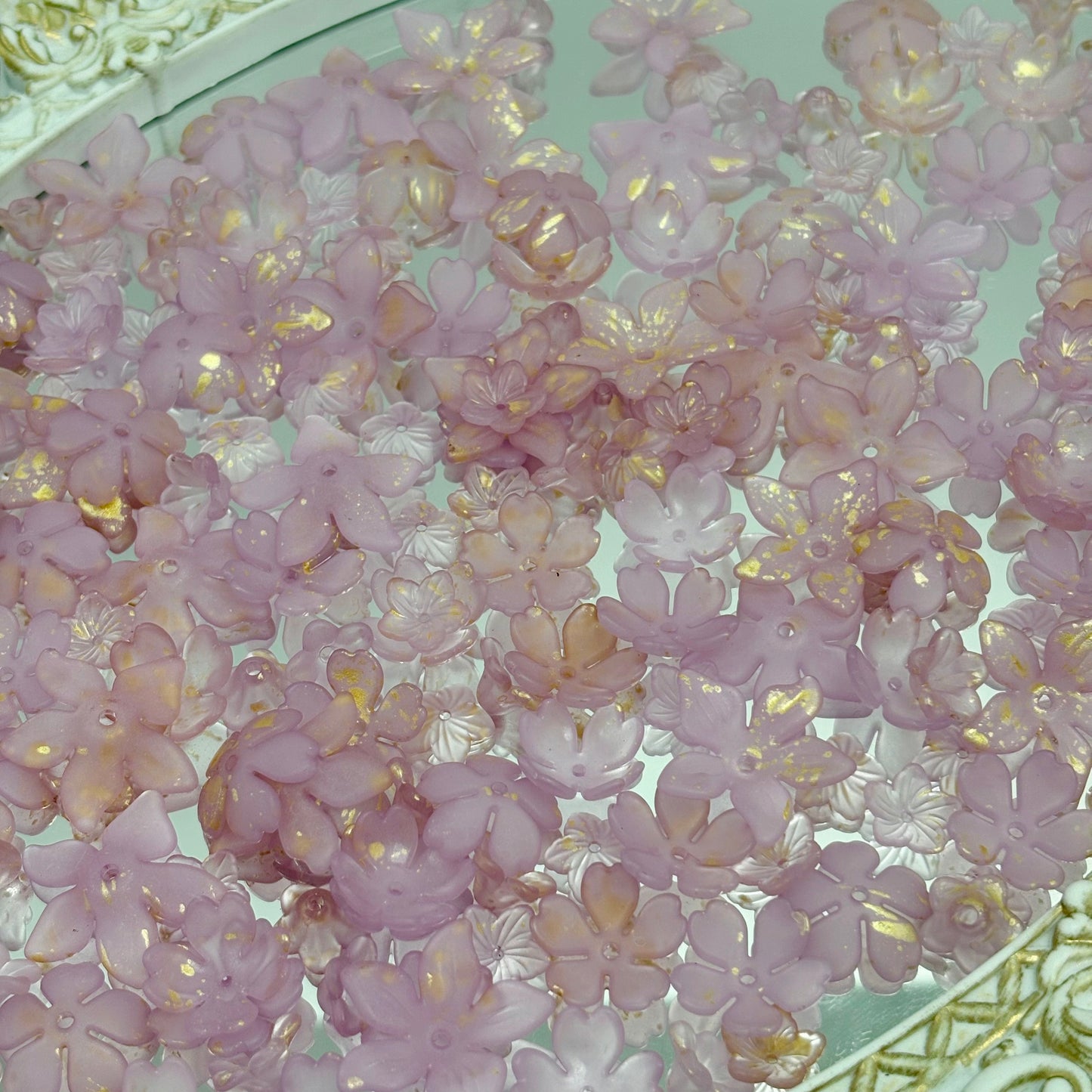 [R21]花韵の織珠・花型プラスチック串珠ミックス（50ML/100ml）