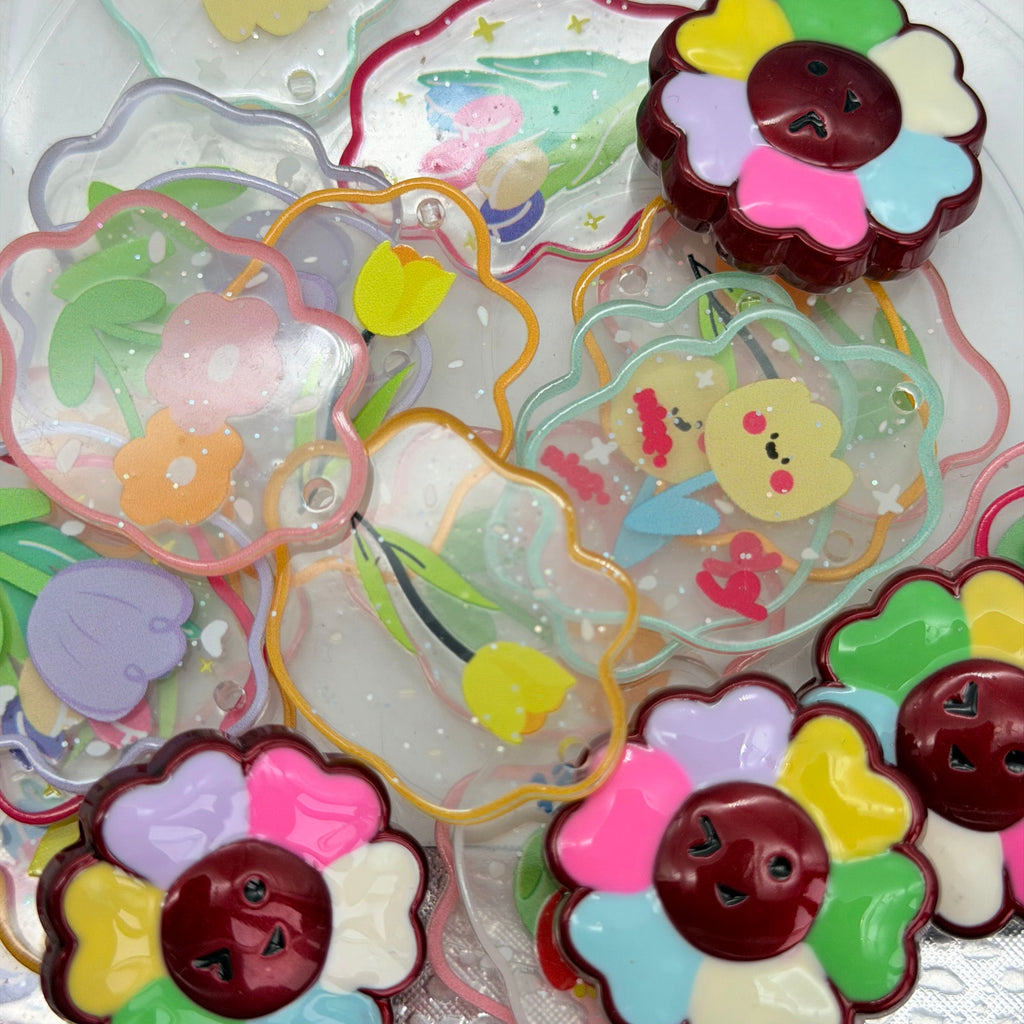 [開封]自由にビーズを組める可愛い DIY プレート オリジナルチャーム作り手芸素材