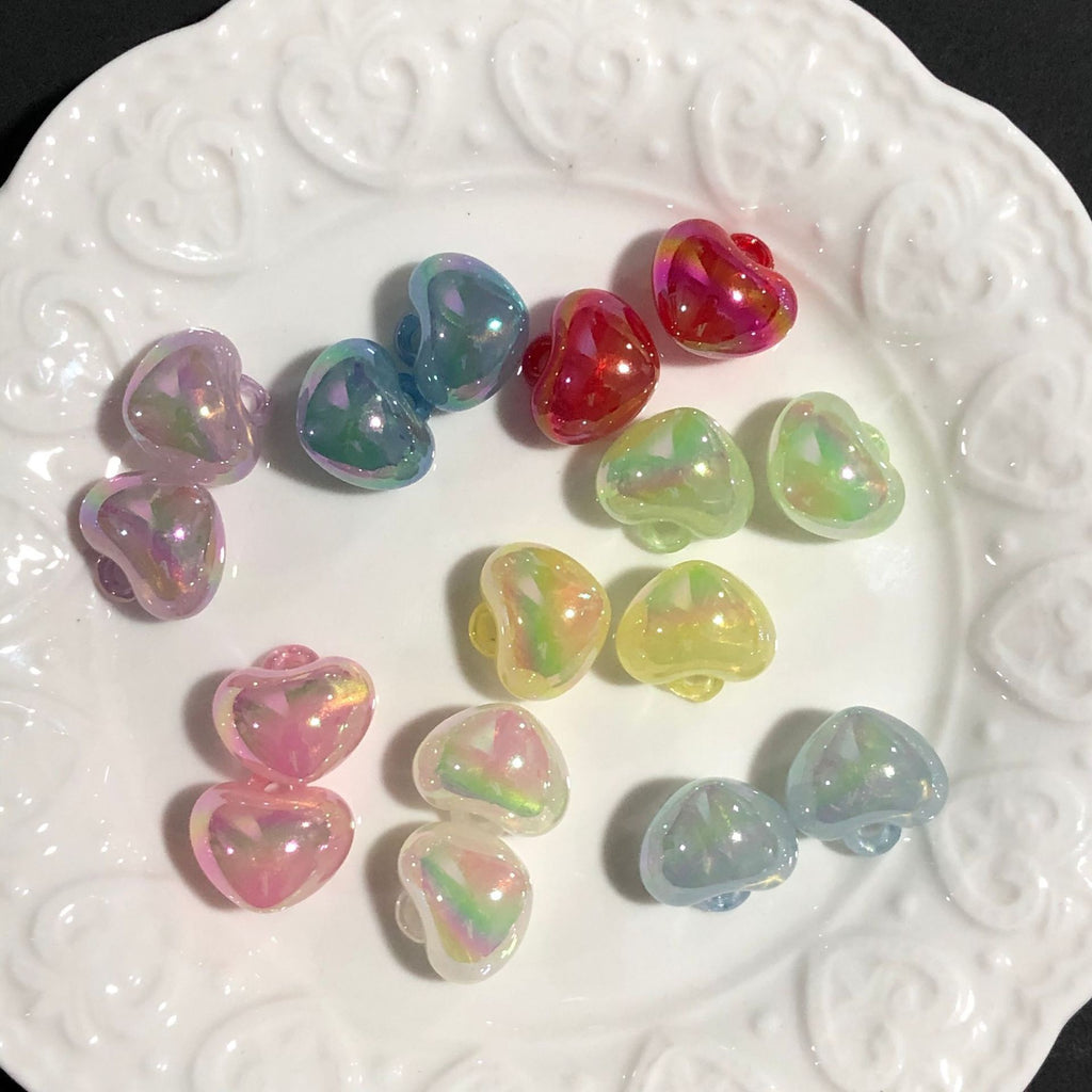 [開封] NEW.ハート型吊り穴付きパーツ 全 25 色 DIY 手芸装飾素材