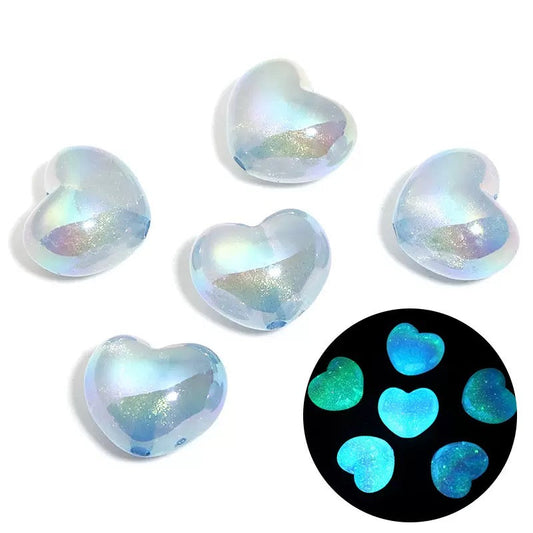 [A0132]ハートフルビーズ(蓄光19*22MM)