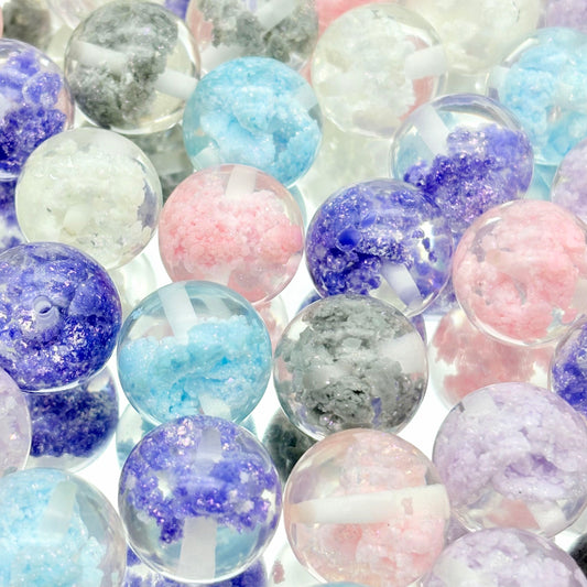 [A76]《雲の島の星》20mm 雲柄レジンストリングビーズ（4 個／カラー選択可）