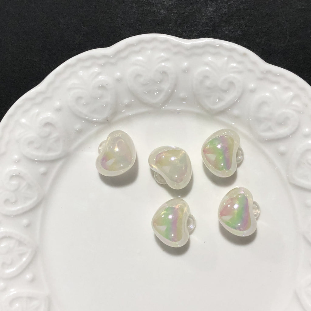 [開封] NEW.ハート型吊り穴付きパーツ 全 25 色 DIY 手芸装飾素材