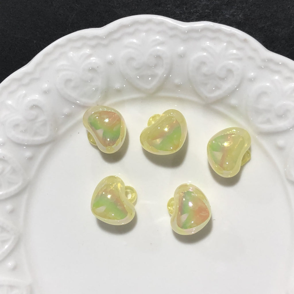 [開封] NEW.ハート型吊り穴付きパーツ 全 25 色 DIY 手芸装飾素材