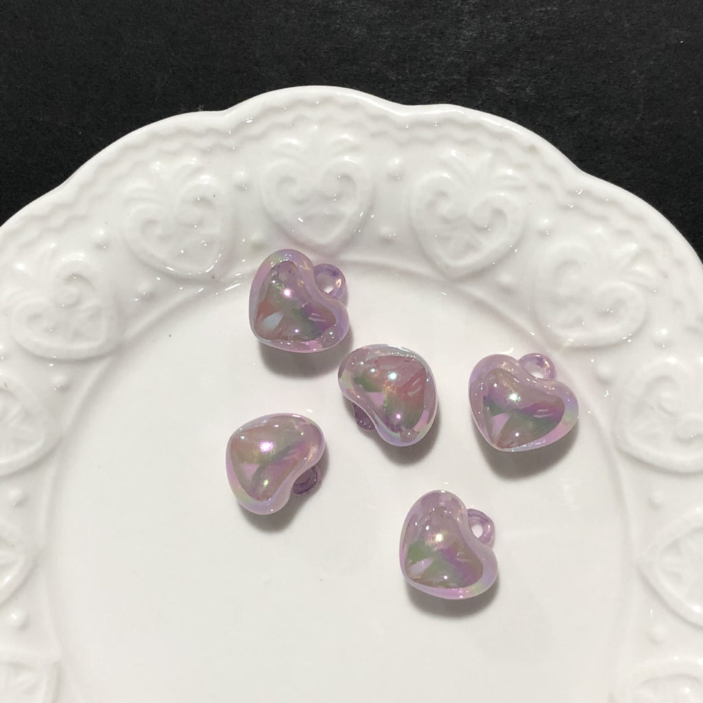 [開封] NEW.ハート型吊り穴付きパーツ 全 25 色 DIY 手芸装飾素材