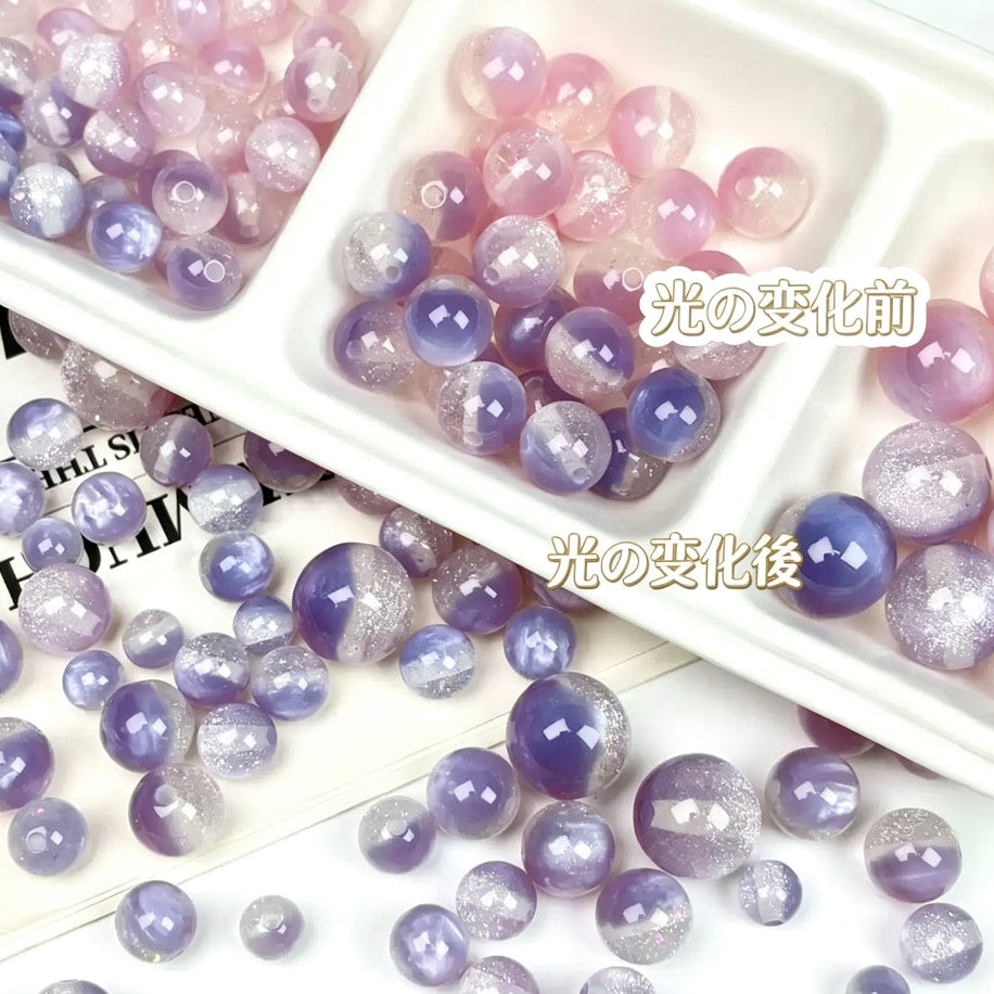 [開封] NEW.約 16mm レジン 光変色・蓄光貫通穴ビーズ