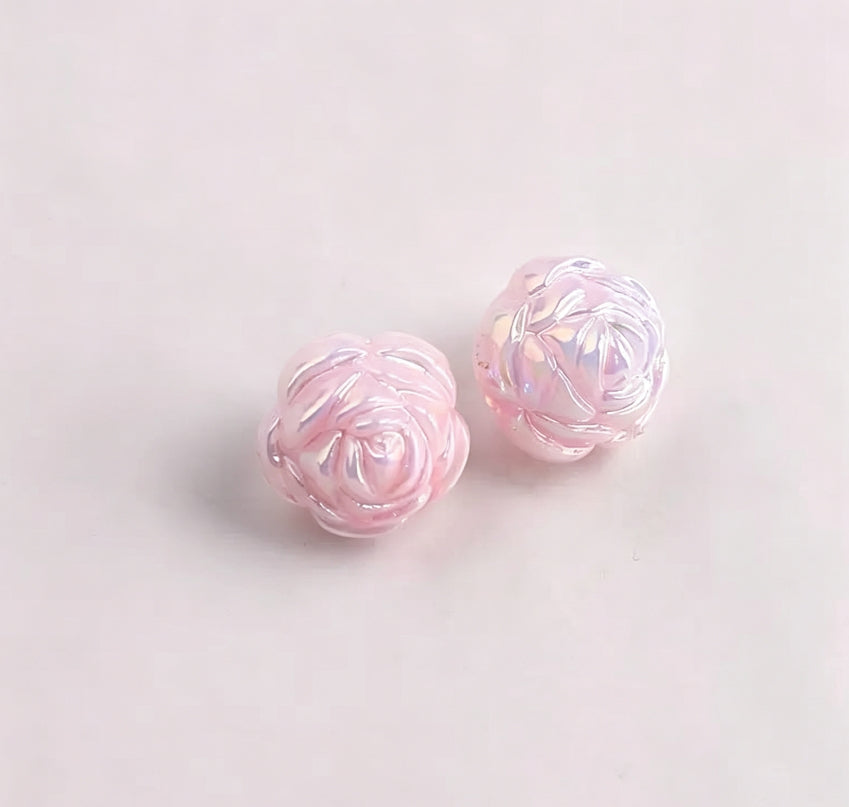 [開封] NEW.約 15mm/19mm 横穴ローズビーズ