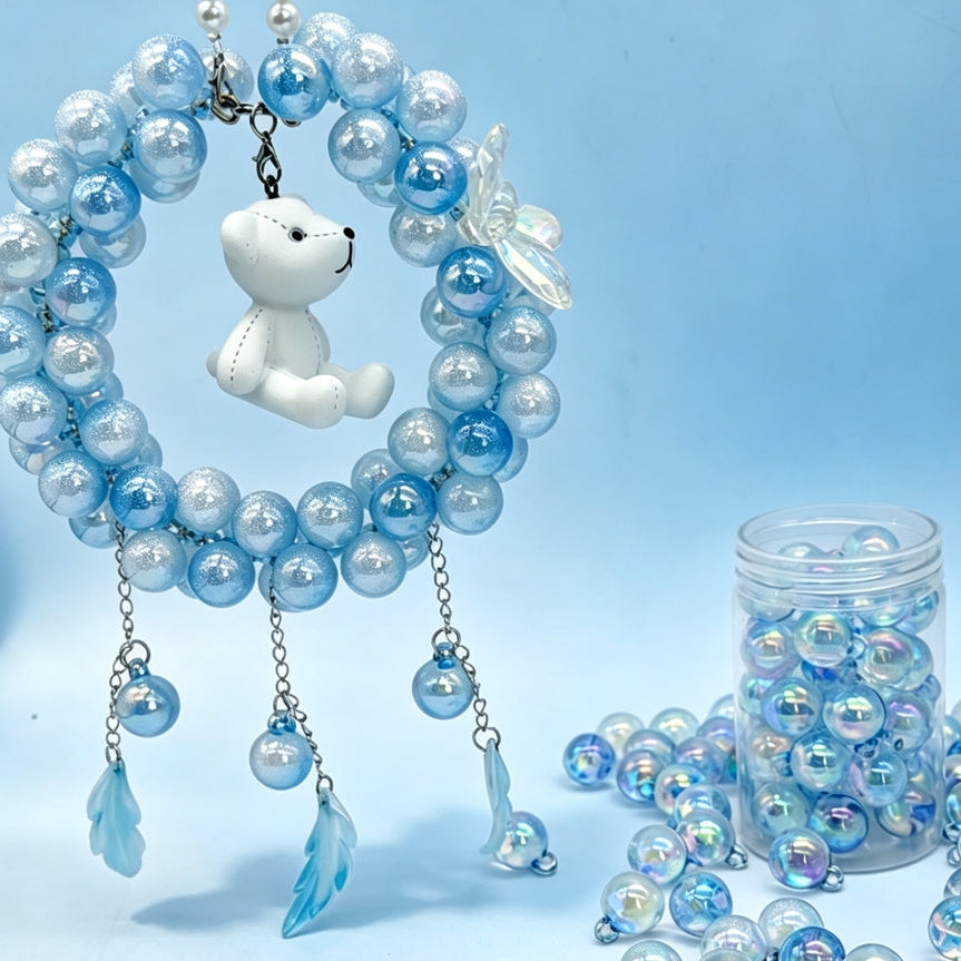 [開封] NEW.ゼリー質感 輪付きビーズ DIY ハンドメイドアクセサリーパーツ