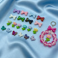 [開封] NEW.アクリル素材リボン・花・蝶 携帯ストラップや花環などに使えます