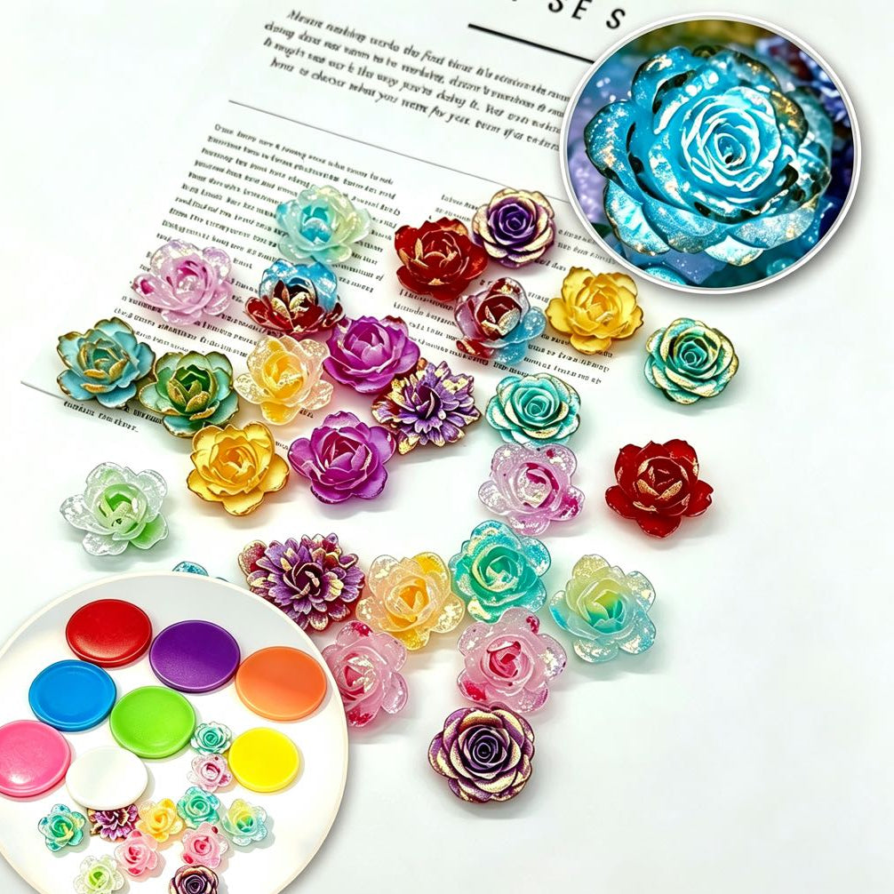 [開封]光るやわらか花パーツ 約27mm