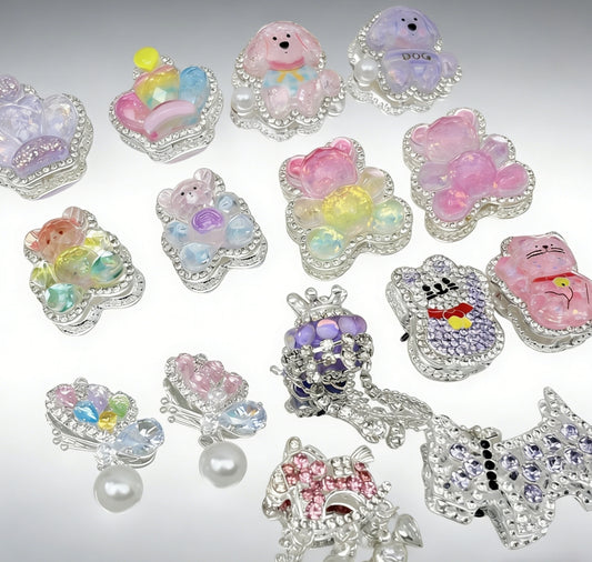 [T27]織韻の華飾・多通孔合金串珠デコレーション（異形状ミックス、1 個 / 2 個）