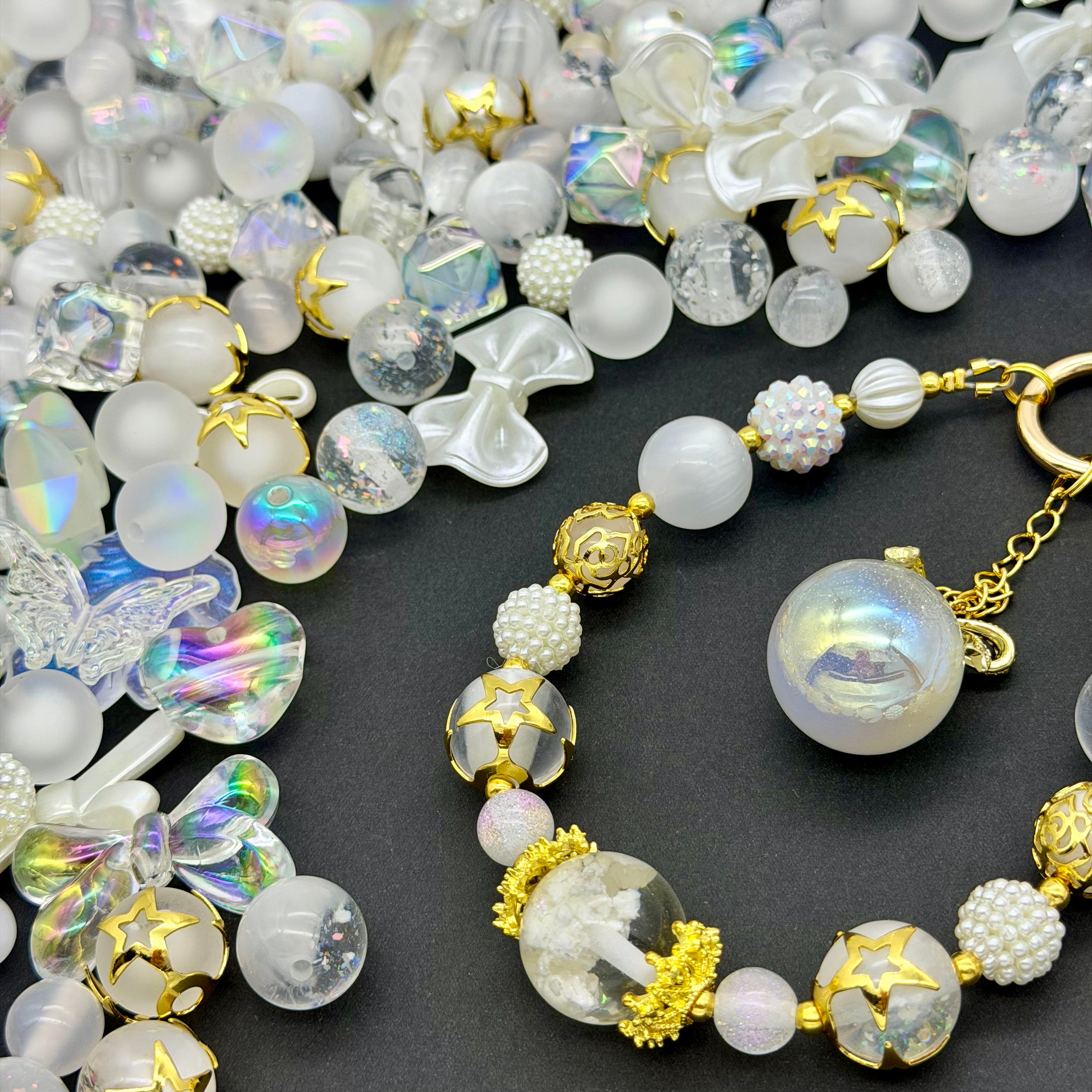 [開封]高品質 レジン & アクリルミックスビーズ 大粒メイン 100 種類以上