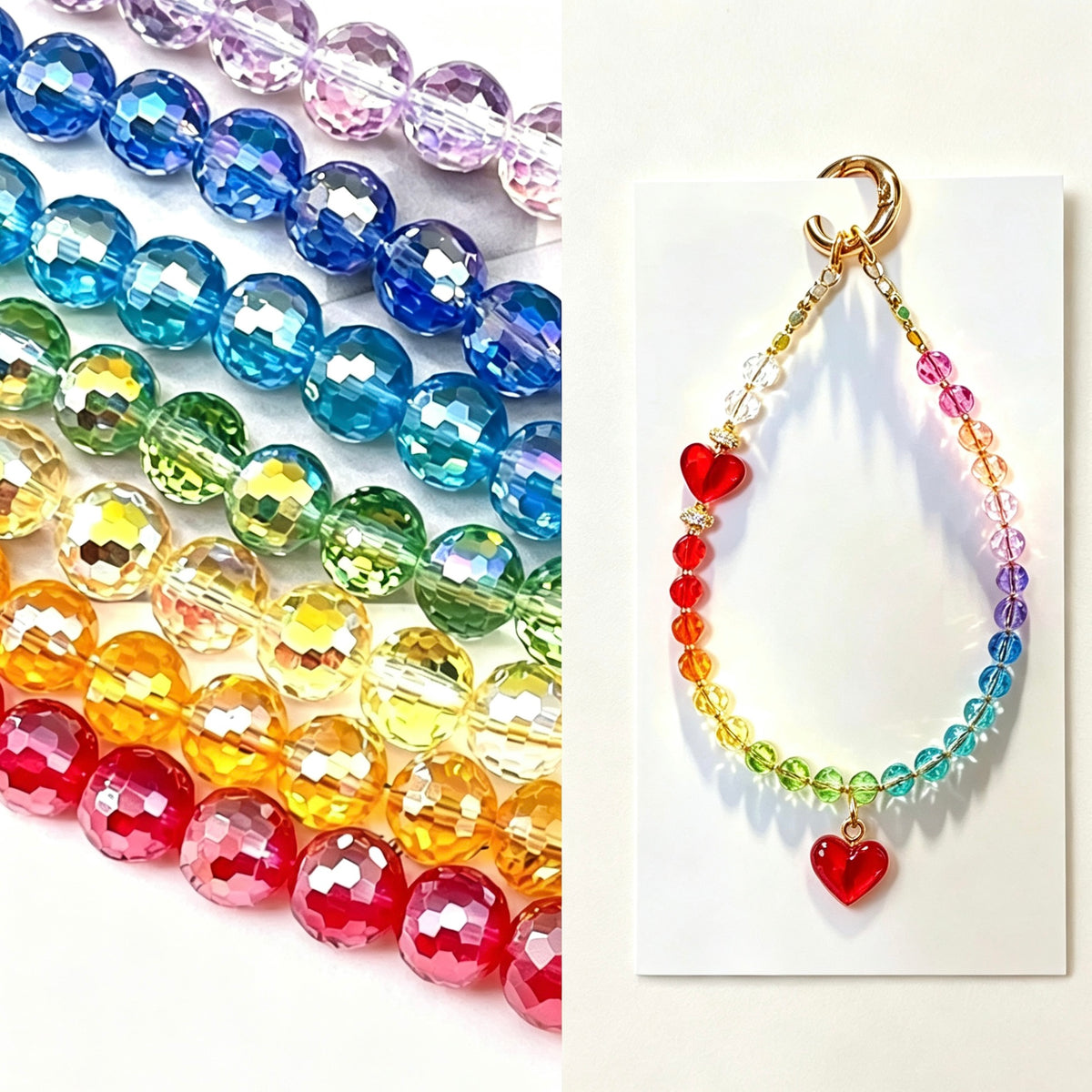 [開封] 8mm キラキラ ガラスビーズ DIY 手芸アクセサリーパーツ