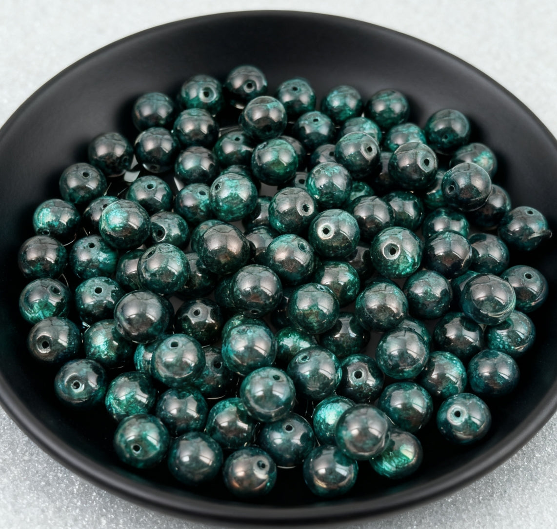 [B0104]　油絵風金メッキビーズ(12mm)