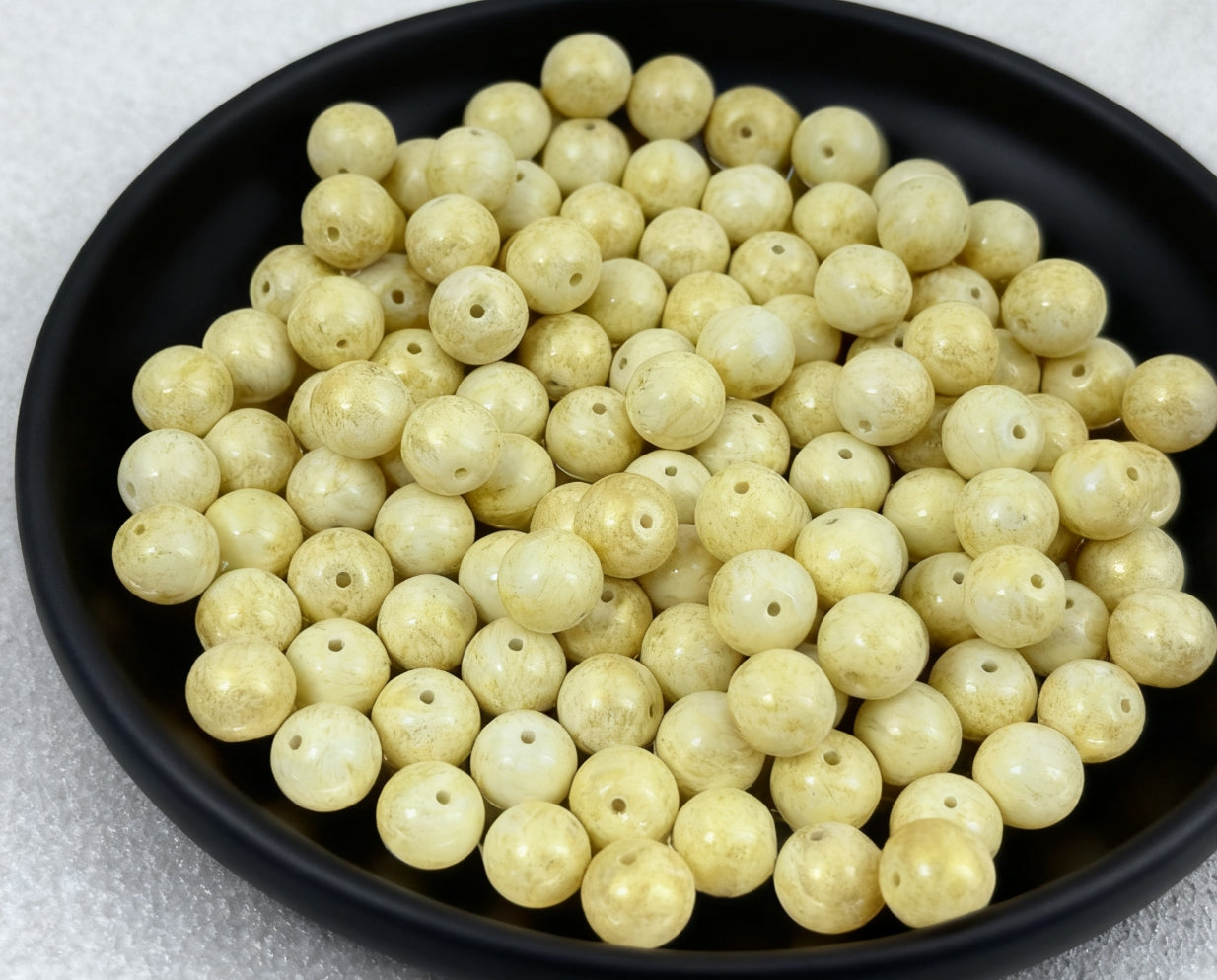 [B0104]　油絵風金メッキビーズ(12mm)