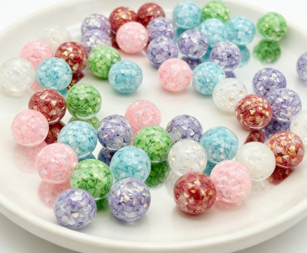 [開封]NEW.上質レジンビーズ 16/20/24mm 通し穴・片穴混在