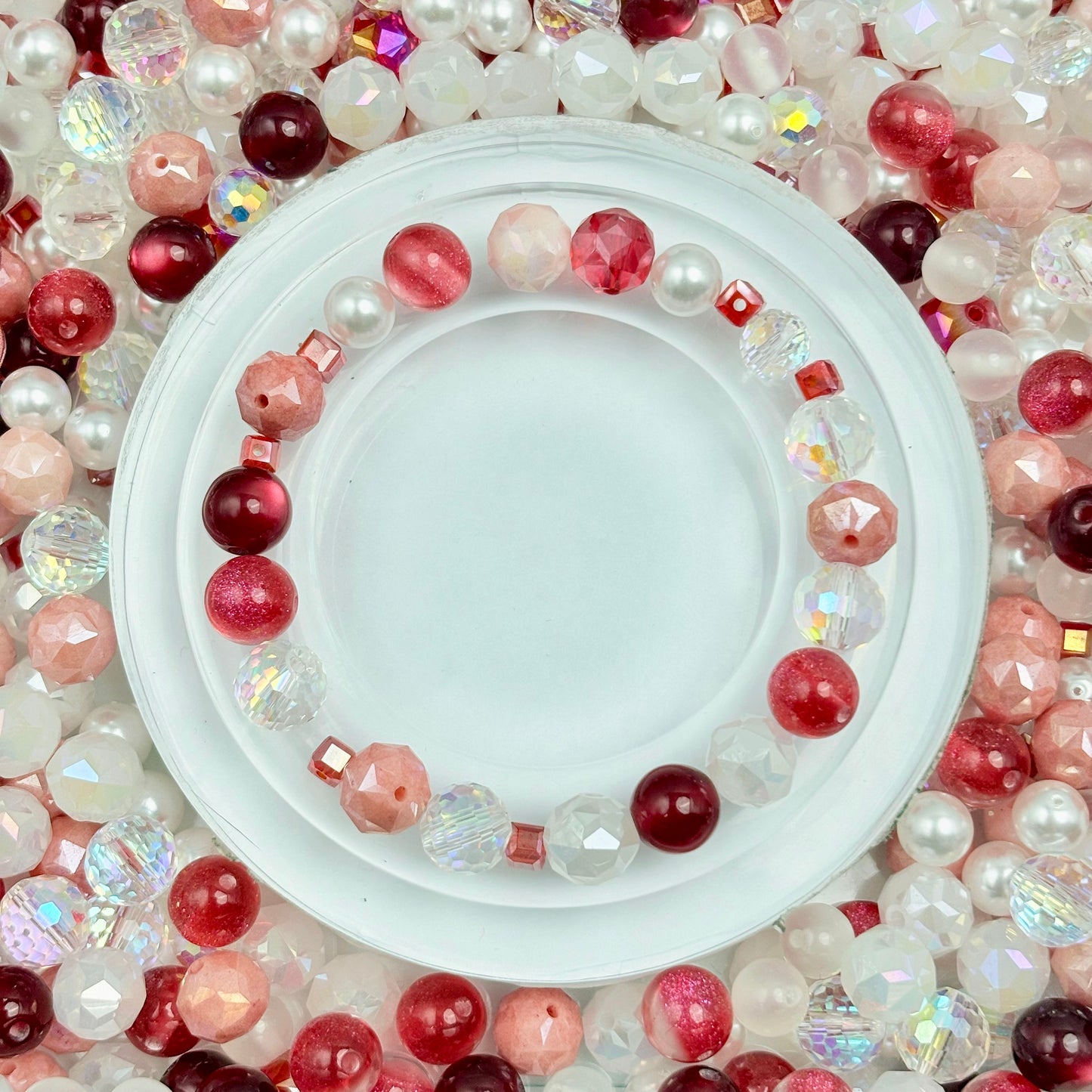 [B102]緋透韵珠・紅調ガラス串珠ミックス（30ml/50ml）