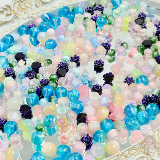 [B110]「深青と浅紫」ストランドビーズミックス