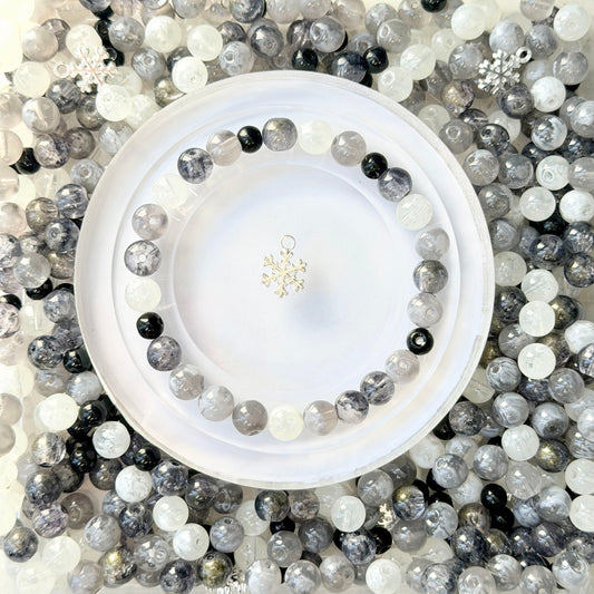 [B114]墨の灰と清透*ストランドビーズミックス（