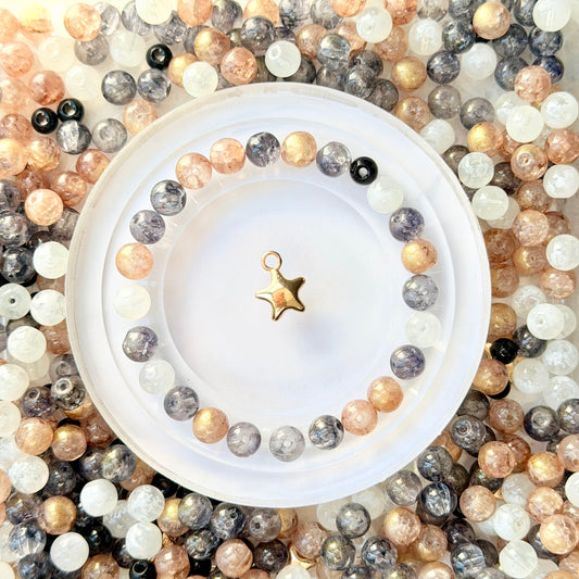 [B115]金の靄と灰の柔*ストランドビーズミックス