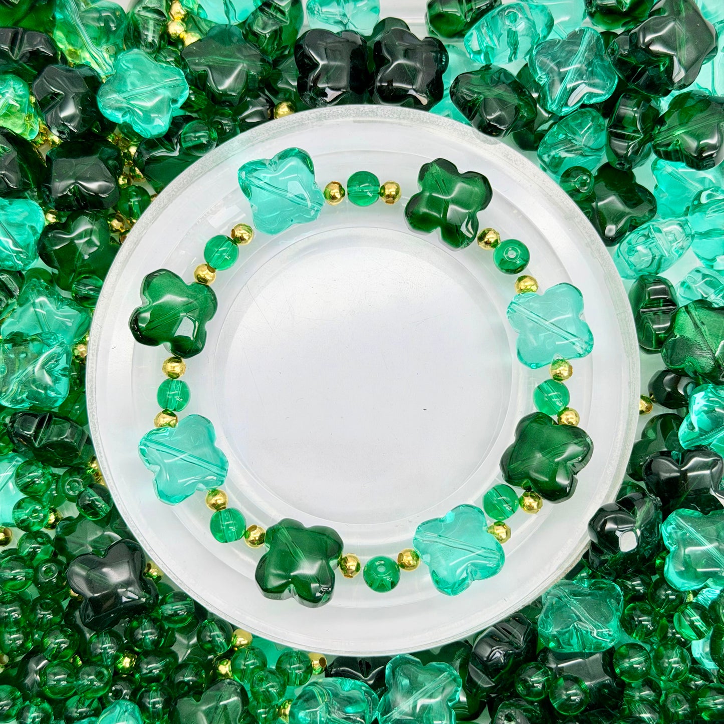 [B138]四つ葉の幸運 翠緑ミックス