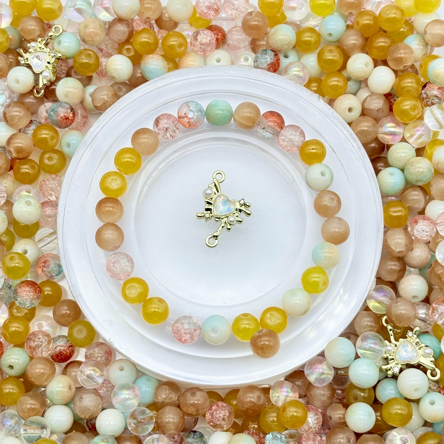 [B163]琥珀クリスタルビーズセット