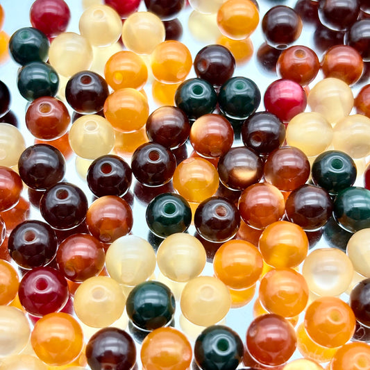 [B39]金渓のキャラメル・ビーズミックス（レジン）：暖かい茶色の透明で潤いのあるビーズ 50ml/100ml