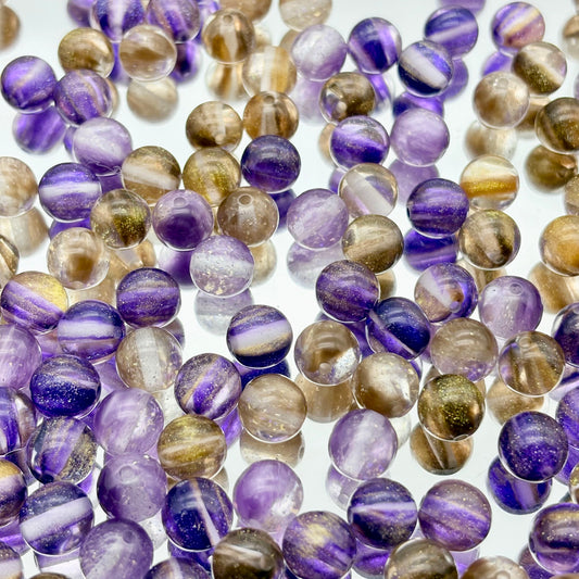 [B41]幻紫の浅砂・ビーズミックス（複数素材）：紫砂透明きらめきビーズ 50ml/100ml