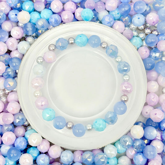 [B68]青嵐の星簇・柔青淡紫ガラス串珠デコレーション（30ml/50ml）