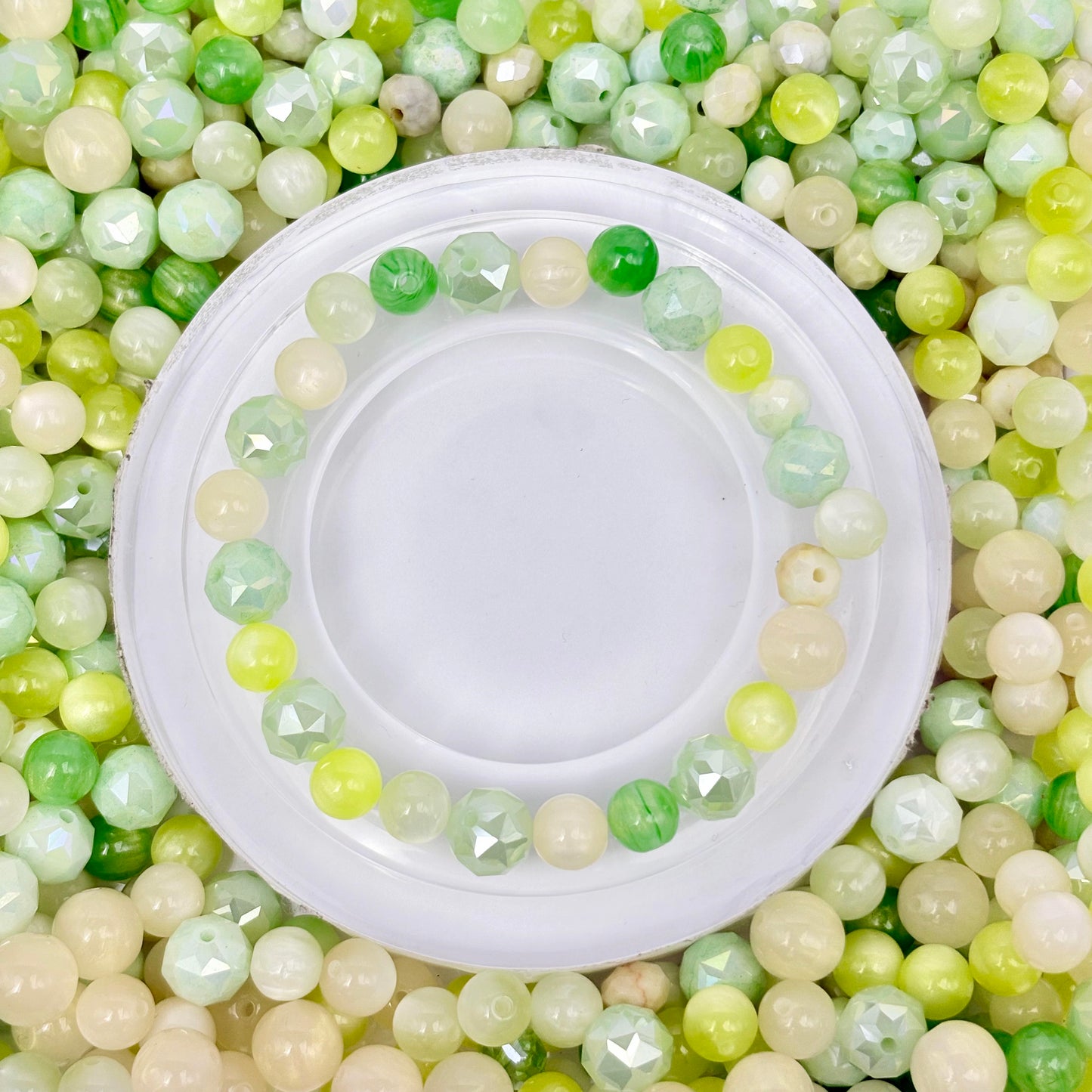 [B69]青檸の織光・淡緑流光ガラス串珠デコレーション（30ml/50ml）