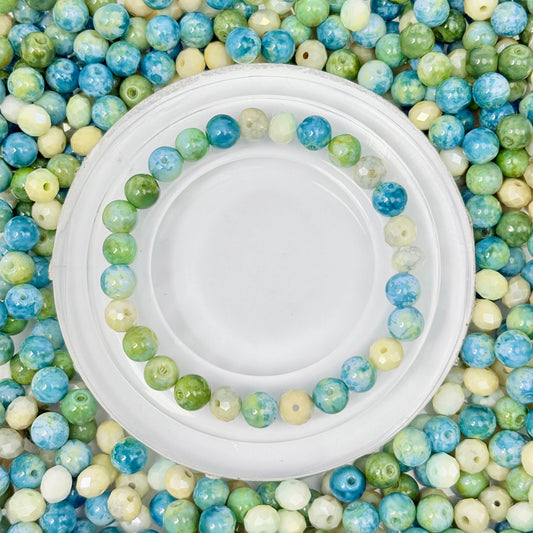[B83]清池の織色・青緑淡白ガラス串珠ミックス（30ml/50ml）