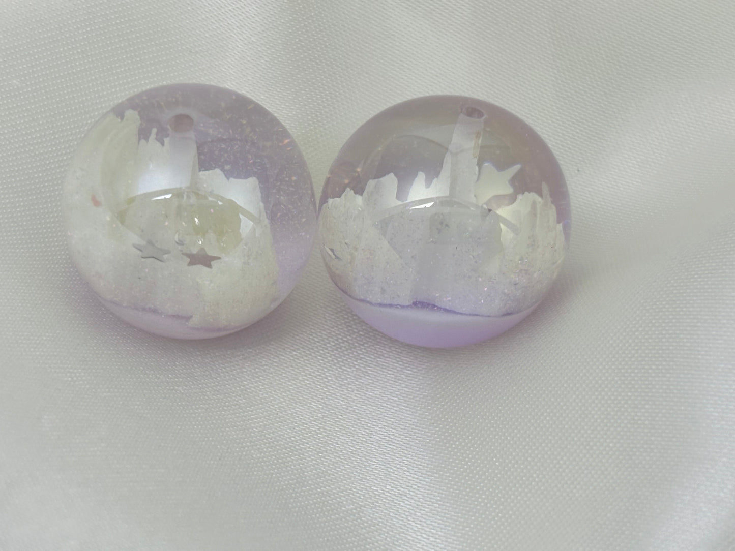 [A65-02]幻境半珠・20mm /25mm半孔レジンガラス串珠（1 個）